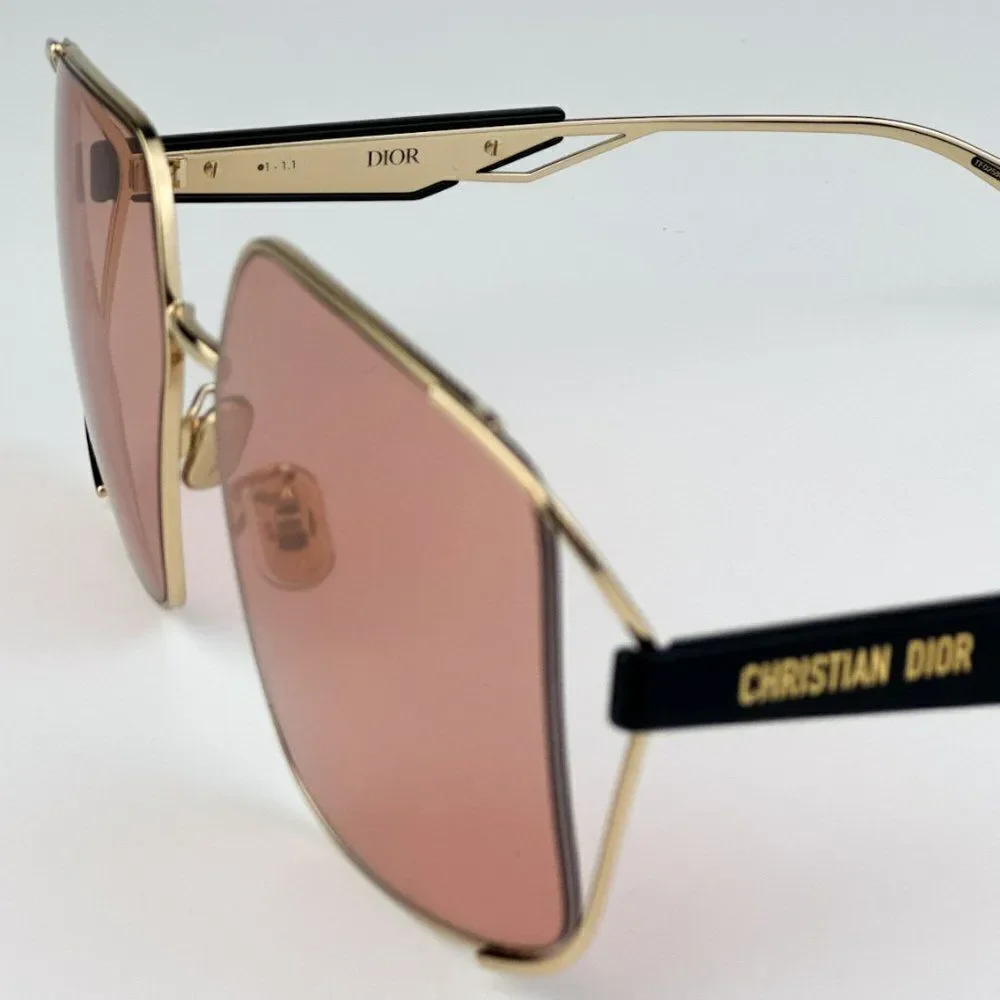 NEW Dior ARCHIDIOR S1U  B0E0 Gold Pink Women Oversized Square Sunglasses